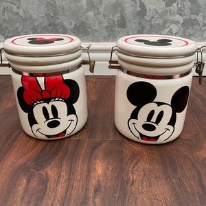 NWT - Mickey and Minnie Mouse Ceramic Jars